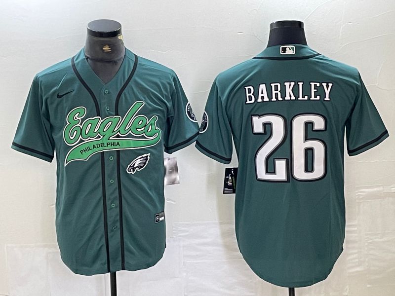 Men Philadelphia Eagles #26 Barkley Green 2024 Nike Co branded NFL Jersey style 10